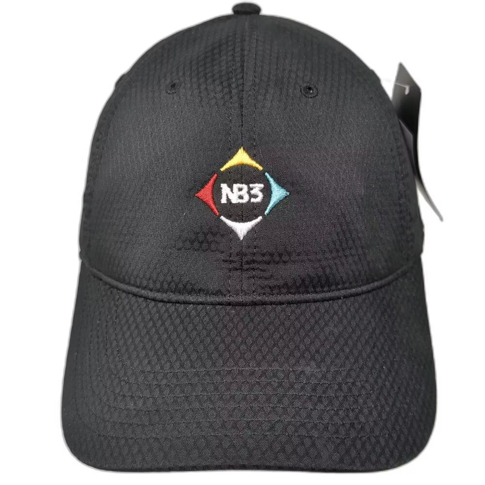 Levelwear NB3 Jr Golf National Championship Logo Black Baseball Cap Hat One Size